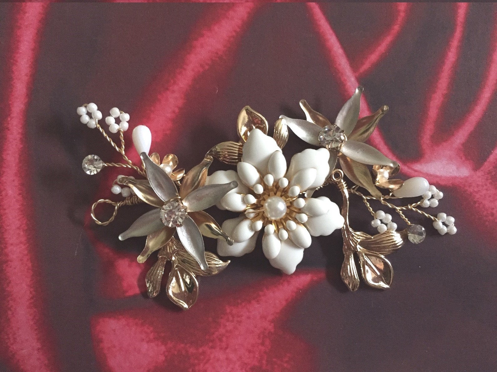 Bridal Hair Piece Gold Bridal Hair Vine Bridal Hair Etsy