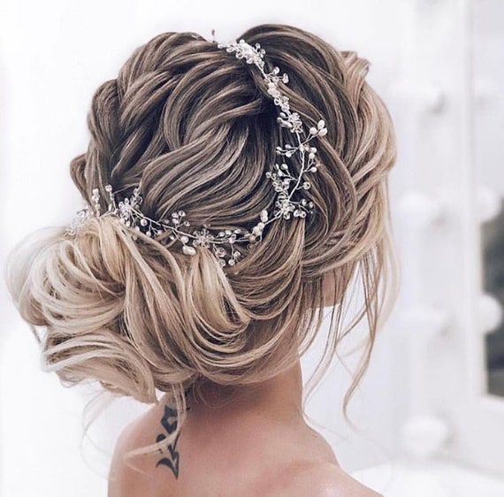 Long Bridal Hair Vine Wedding Headpiece Wedding Hair - Etsy