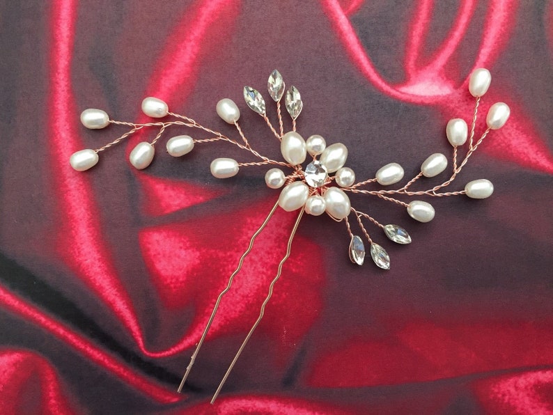 Wedding Hair pins Wedding Hair piece Bridal hair wedding hair Comb pearl Bridal Headpiece Bridesmaid Hair Pins pearl Bridal hair piece image 8