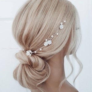 Floral Pearl Bridal Hair Vine: Gold Wedding Hair Piece