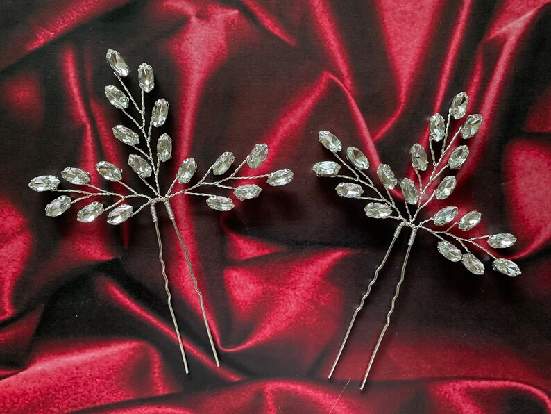 Wedding Hair Pins Crystal Wedding Pins Crystal Bridal Hair Etsy
