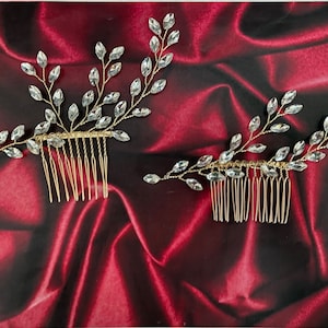 Bridal Hair Comb: Gold Wedding Hair Piece with Clear Stones