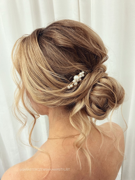 Freshwater Pearl Hair Pins: Bridal Headpiece, Wedding Hair
