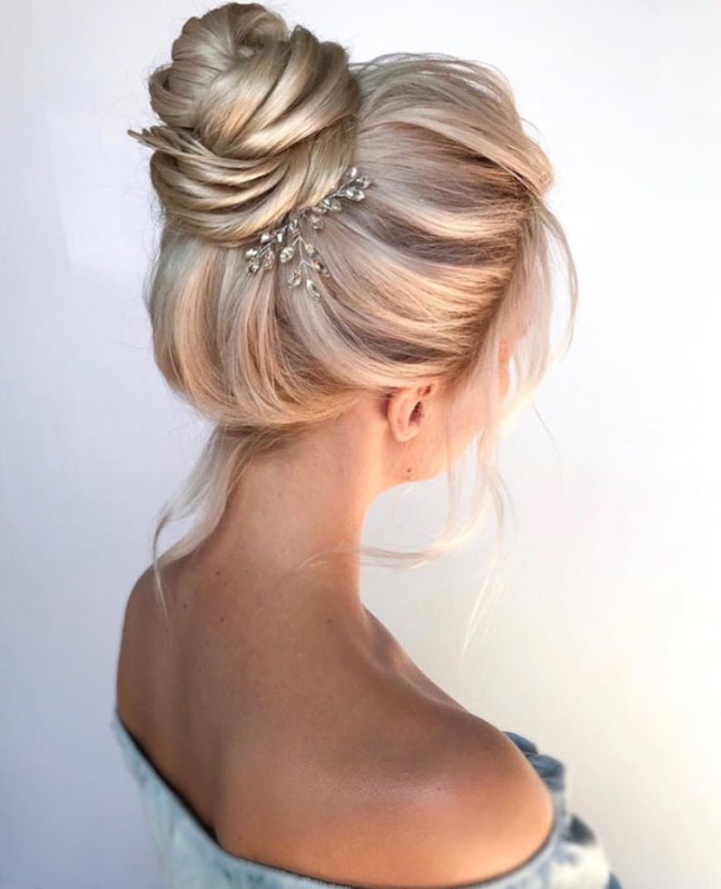 Crystal Hair Pins Bridal Hair Pins Wedding Hair Pins Silver Etsy