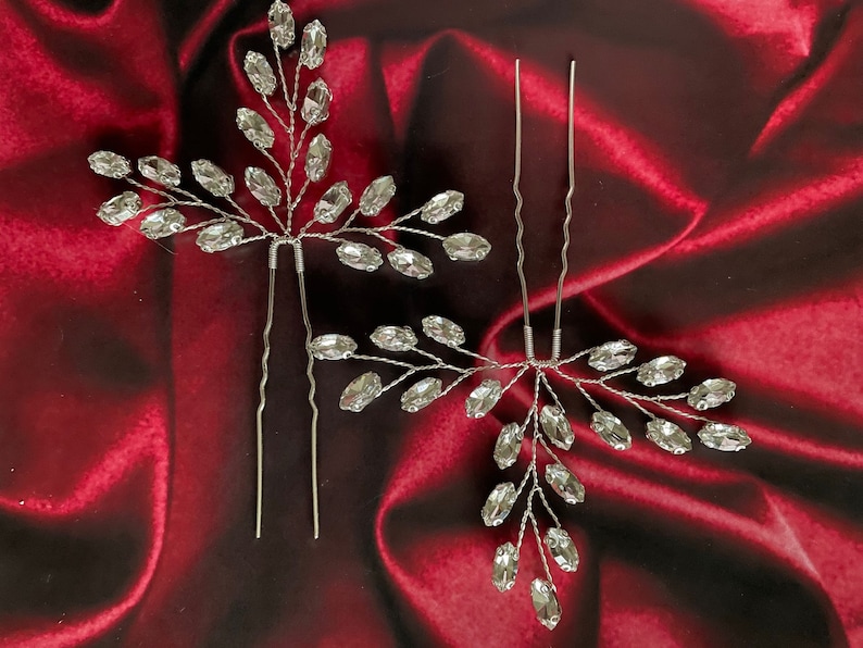 Wedding Hair Pins Crystal Wedding Pins Crystal Bridal Hair Etsy