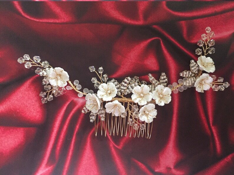 Bridal hair piece flower Bridal hair vine flower Bridal Hair Etsy