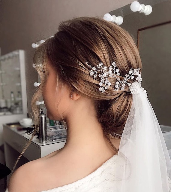 BelleMichelleUSA Bridal Hair Vine Wedding Hair Piece Bridal Headpiece Pearl Hair Vine Wedding Hair Comb Pearl Hair Piece Bridal Hair Accessories