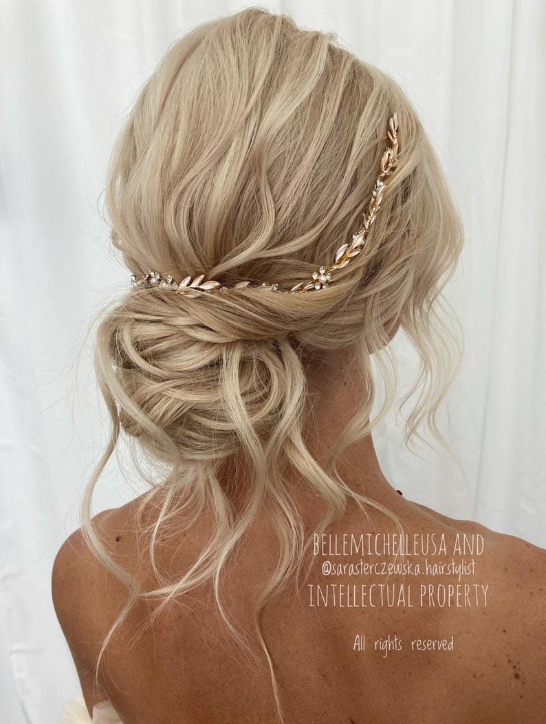 Liane cheveux de mariée feuilles de vigne