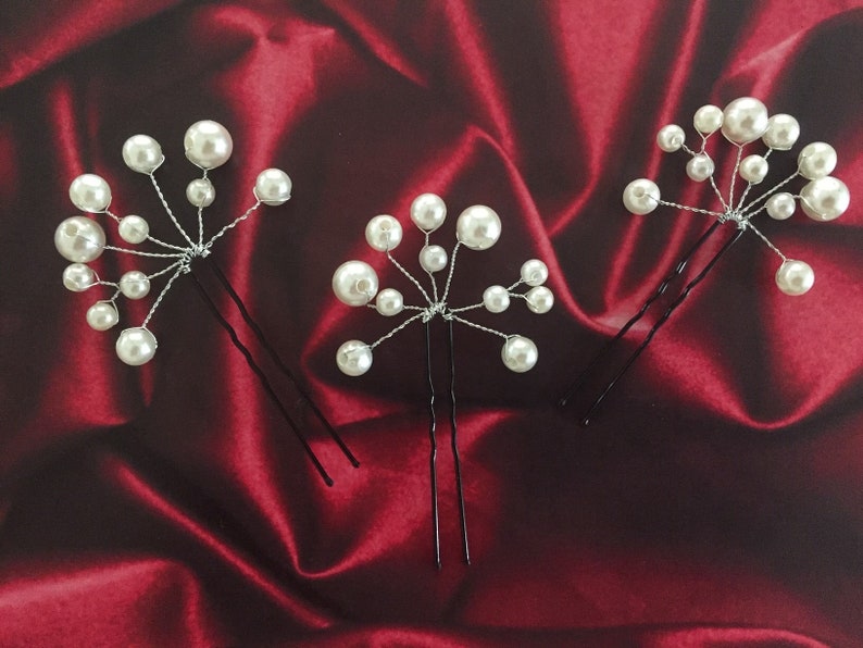 Bridal Hair Pins Pearl Wedding Hair Pins Pearl Hair Piece Etsy