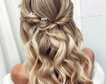 Freshwater Pearl Hair Pins: Bridal Wedding Hair Piece