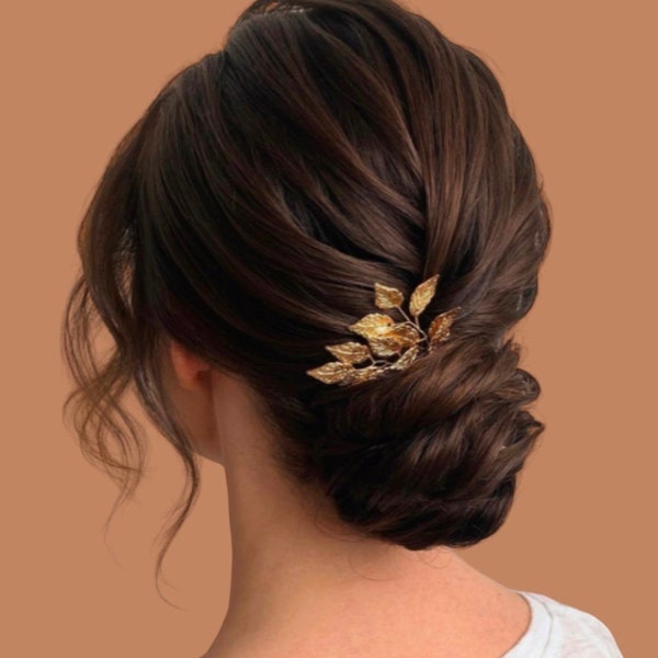 Bridal hair piece leaves Wedding hair pins leaf Bridal hair accessories Bridal headpiece gold leaf bridal hair pins Wedding hair piece leaf