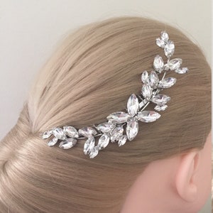 Bridal hair comb crystal bridal hair comb silver Crystal bridal hair piece crystal Hair Comb silver Bridal headpiece crystal image 6