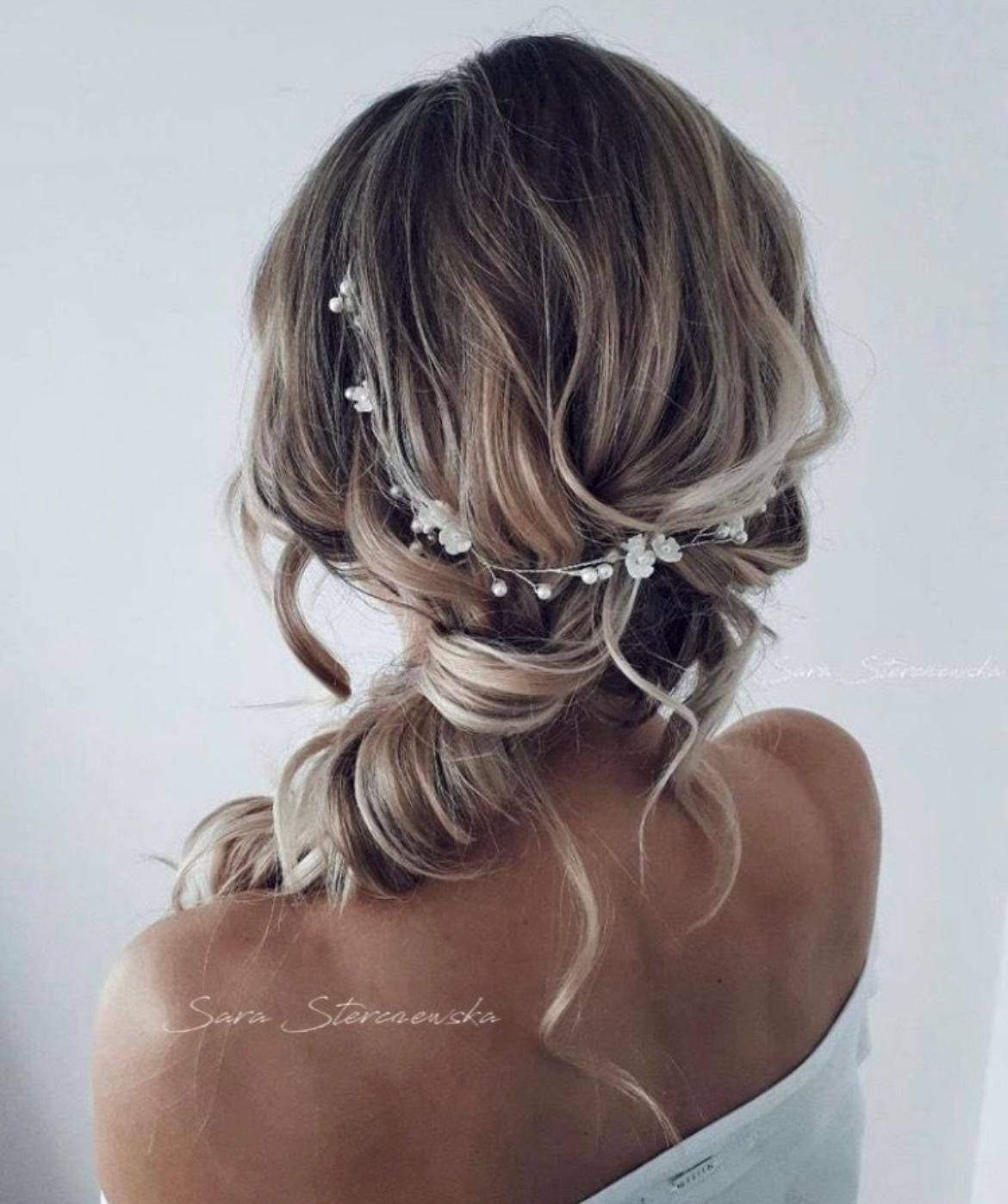 Cerchietto Con Perle E Foglie Cerchietto Per Capelli Da Sposa Con Perle