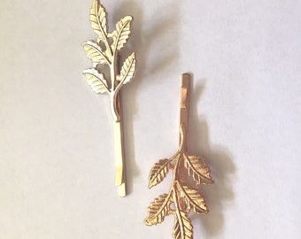 Bridal hair pins gold Wedding Head piece gold Bridal hair pins Wedding hair pins gold Bridal hair piece Gold leaf hair pins