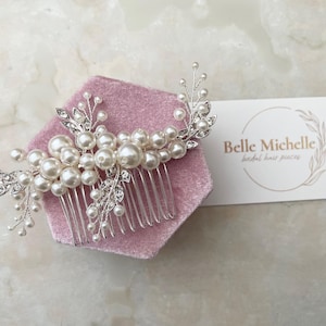 Pearl Bridal Hair Comb: Silver Wedding Hair Piece