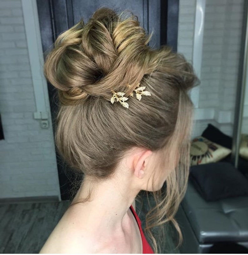 Gold Bridal Hair Pins Bridal Pins Gold Leaf Wedding Hair Pins Etsy