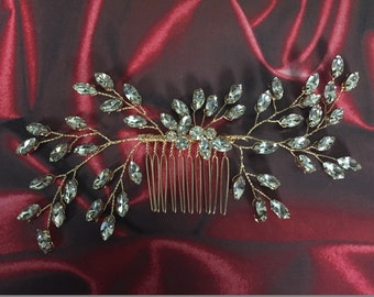 Bridal hair comb gold hair comb wedding Crystal hair comb Bridal hair comb Gold hair comb vintage Gold bridal headpiece bridal hair piece