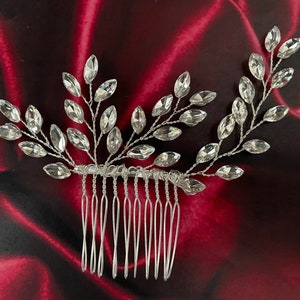 Crystal Bridal Hair Comb: Wedding Headpiece with Opal/Clear Stones