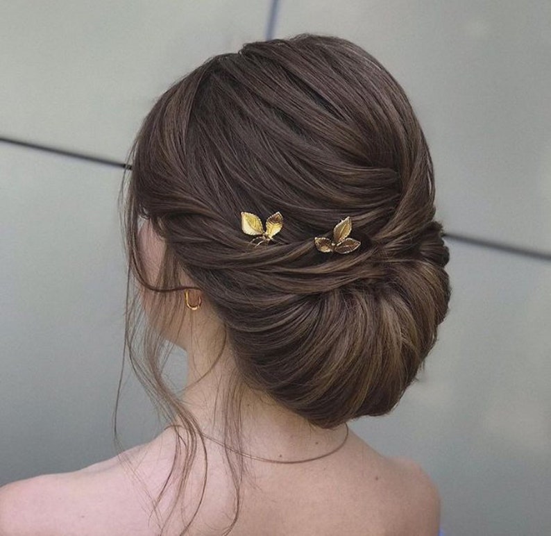Bridal Hair Pins Gold Wedding Hair Accessories Gold Leaf Hair Etsy