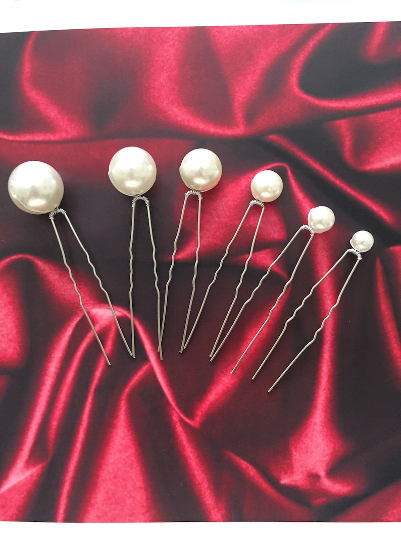 Pearl Hair Pins Bridal Hair Pins Pearl Wedding Head Piece Etsy