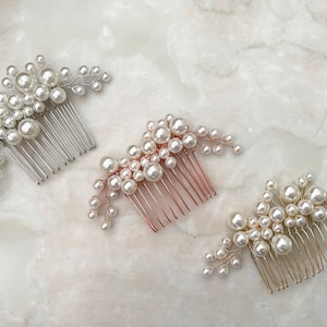 Pearl hair comb Pearl hair piece wedding pearl hair comb Bridal hair comb pearl bridal headpiece pearl wedding pearl Bridal hair piece pearl image 3