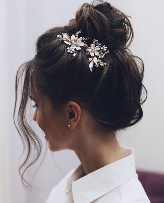 Flower wedding on sale hair pins