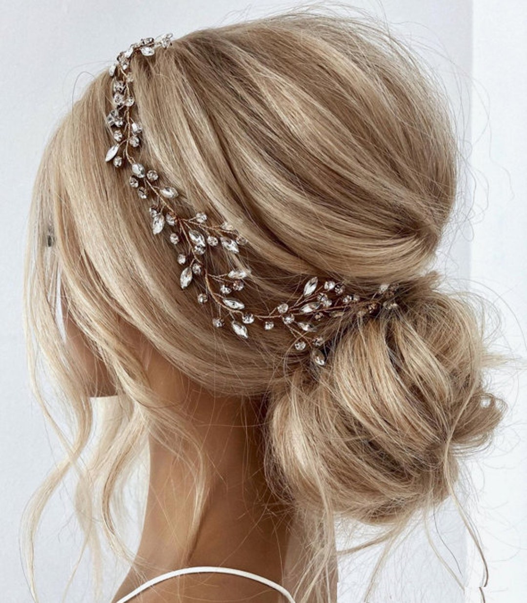 Bridal Hair Piece Crystal Bridal Hair Vine Rose Gold Crystal Bridal