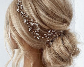 Bridal hair piece boho Bridal hair vine silver Wedding hair accessories boho Wedding hair piece rose gold Wedding hair vine boho headpiece