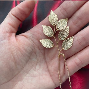 Gold Leaf Bridal Hair Pins: Wedding Hair Accessories
