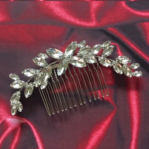 Bridal hair comb crystal bridal hair comb silver Crystal bridal hair piece crystal Hair Comb silver Bridal headpiece crystal image 2