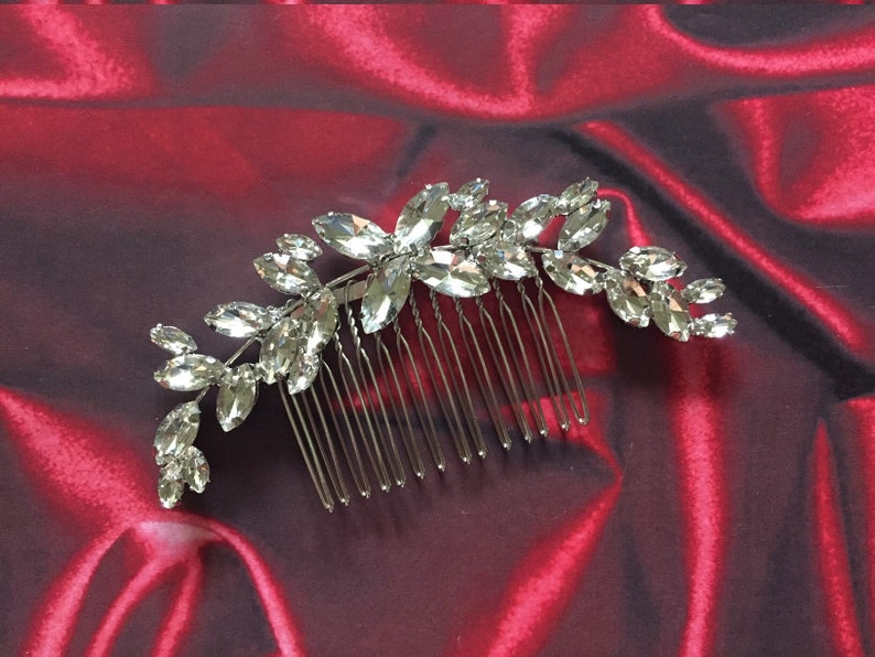 Bridal hair comb crystal bridal hair comb silver Crystal bridal hair piece crystal Hair Comb silver Bridal headpiece crystal image 2