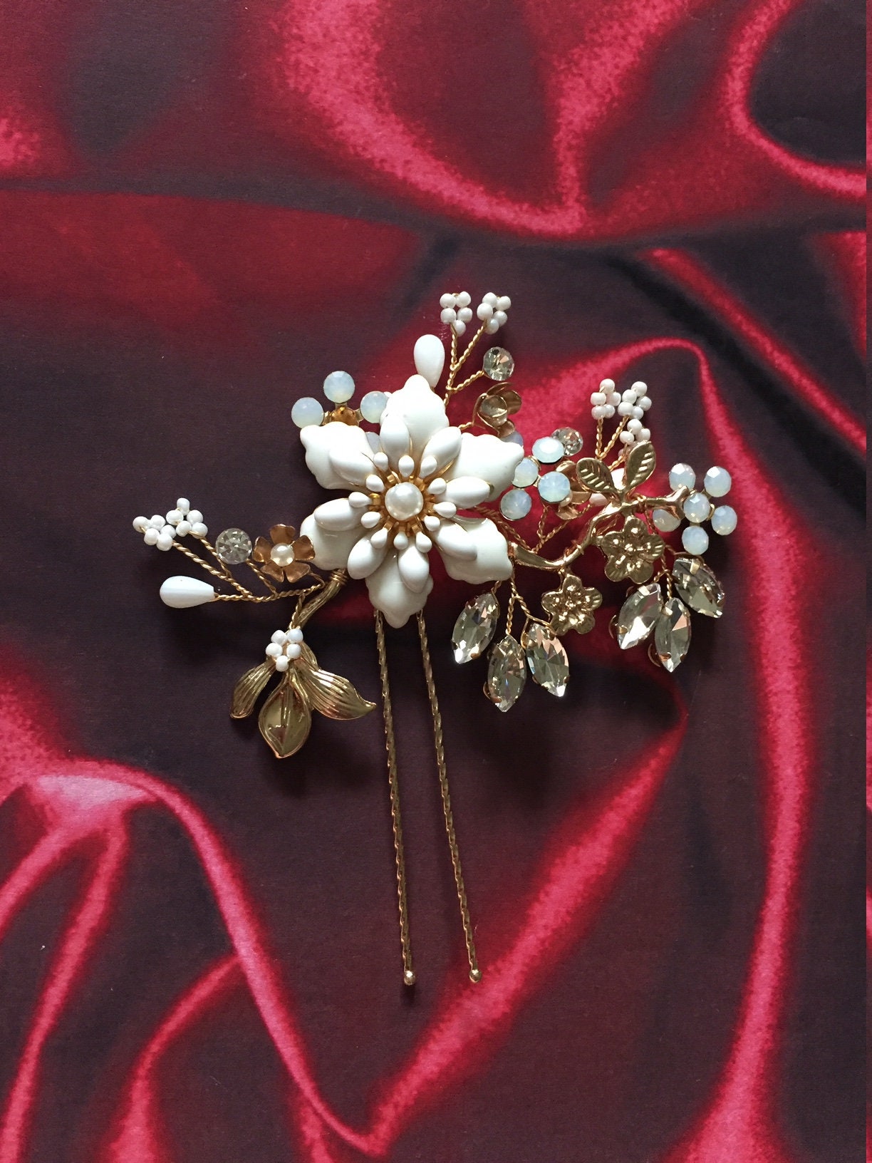 Bridal Hair Piece Gold Bridal Hair Vine Bridal Hair Etsy