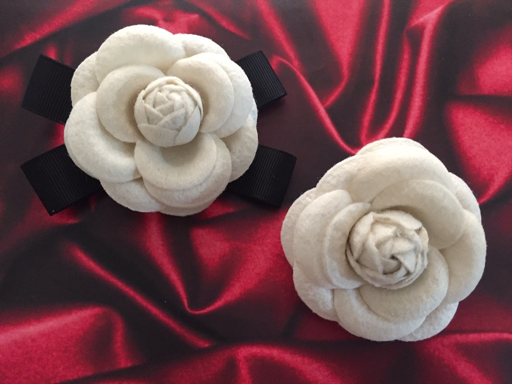 chanel camellia flower hairpin diy