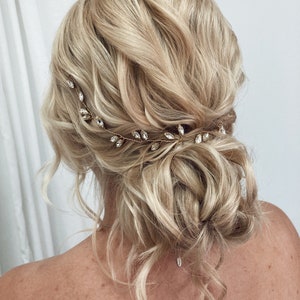 Braut-Haarschmuck, Kristall, Braut-Haarranke, Roségold, Kristall, Braut-Haarschmuck, Gold, Hochzeits-Haarschmuck, Roségold, Hochzeits-Haarranke Bild 3