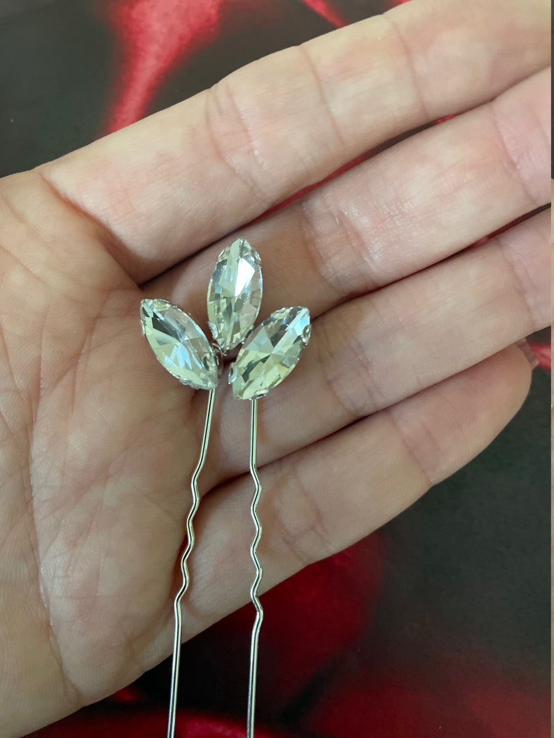 Crystal Bridal Hair Pins Crystal Wedding Hair Pins Bridal Hair Etsy