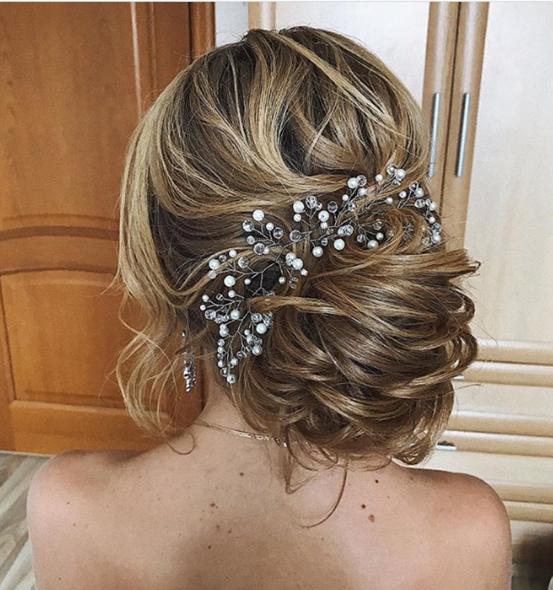 Bridal hair piece Bridal hair vine Silver Bridal headpiece Bridal hair comb Silver Wedding hair comb Wedding hair piece Silver hair vine