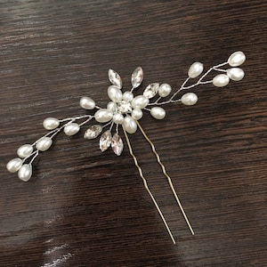 Wedding Hair pins Wedding Hair piece Bridal hair wedding hair Comb pearl Bridal Headpiece Bridesmaid Hair Pins pearl Bridal hair piece image 2