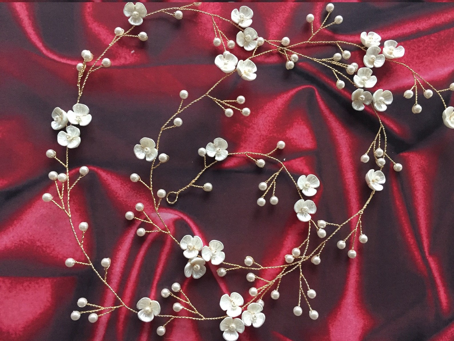 Bridal Hair Vine Floral Hair Vine Bridal Hair Piece Pearl Etsy