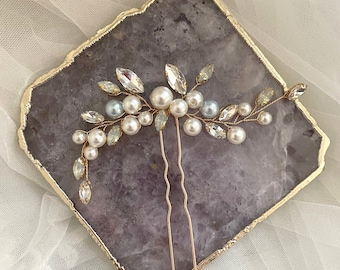 Bridal hair piece Pearl hair pins wedding pearl hair pins Bridal hair pins pearl bridal headpiece pearl wedding hair piece something blue