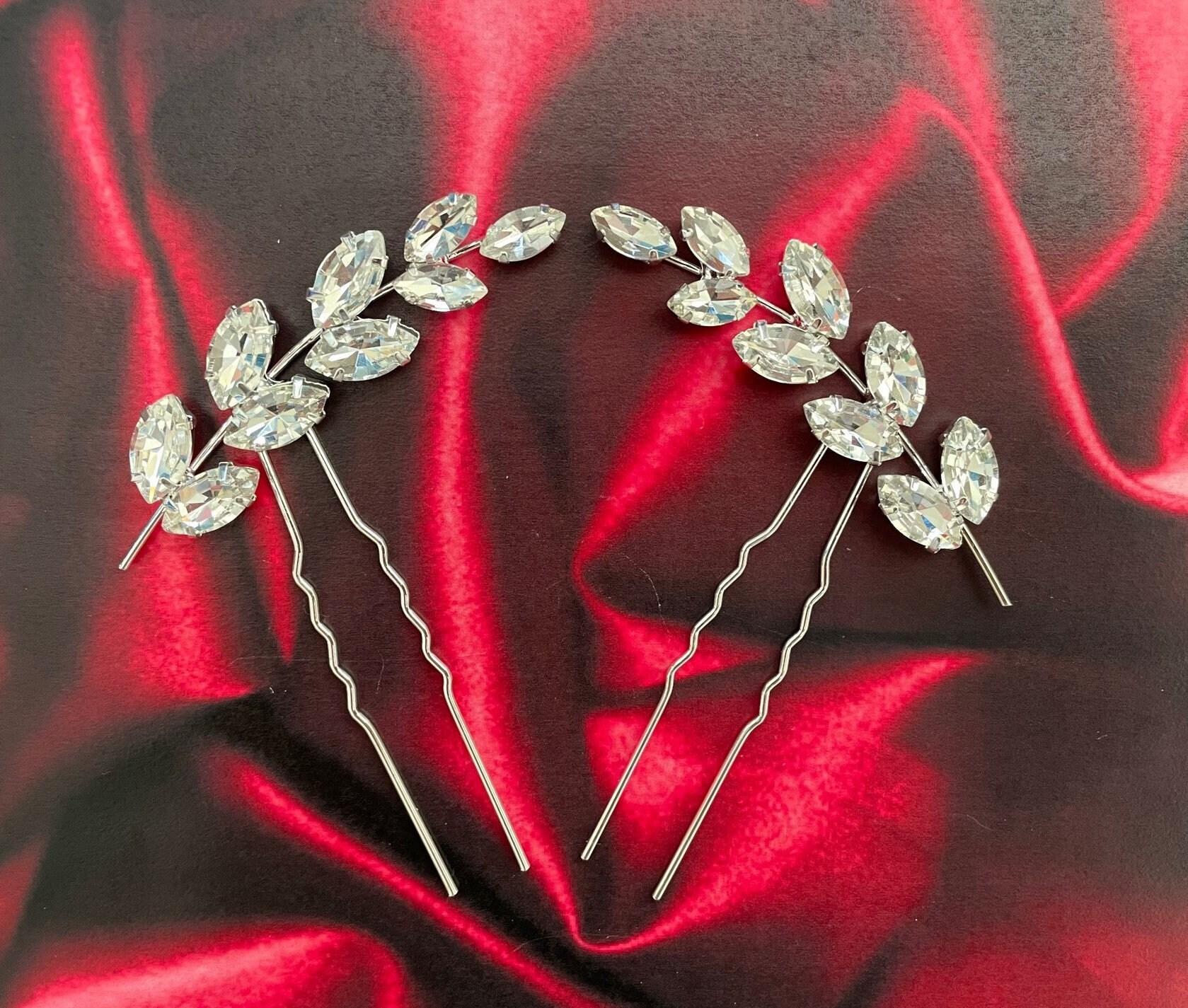 Crystal Bridal hair pins Wedding Hair pins crystal Wedding Etsy