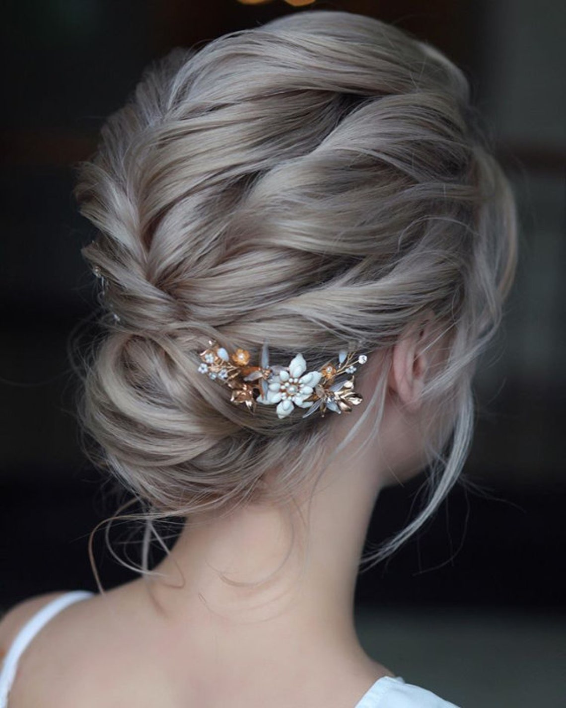 Bridal Hair Piece Gold Bridal Hair Vine Bridal Hair Etsy