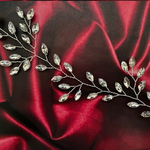 Bridal Crystal Hair Vine: Boho Wedding Hair Accessory