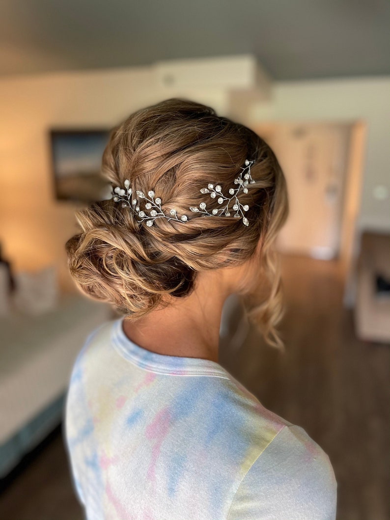 Bridal hair vine silver Bridal hair vine rose gold Bridal hair accessories gold Wedding hair vine rose gold Wedding hair vine crystal