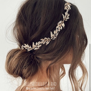 Bridal hair vine crystal Bridal hair piece crystal Bridal hair accessories gold Wedding hair piece rose gold Wedding hair vine silver