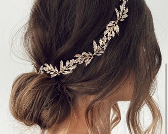 Bridal hair vine crystal Bridal hair piece crystal Bridal hair accessories gold Wedding hair piece rose gold Wedding hair vine silver