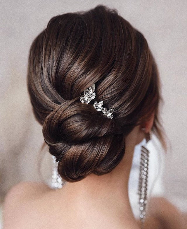 Crystal Hair pines Bridal pelo pines Cristal boda pelo pernos Etsy