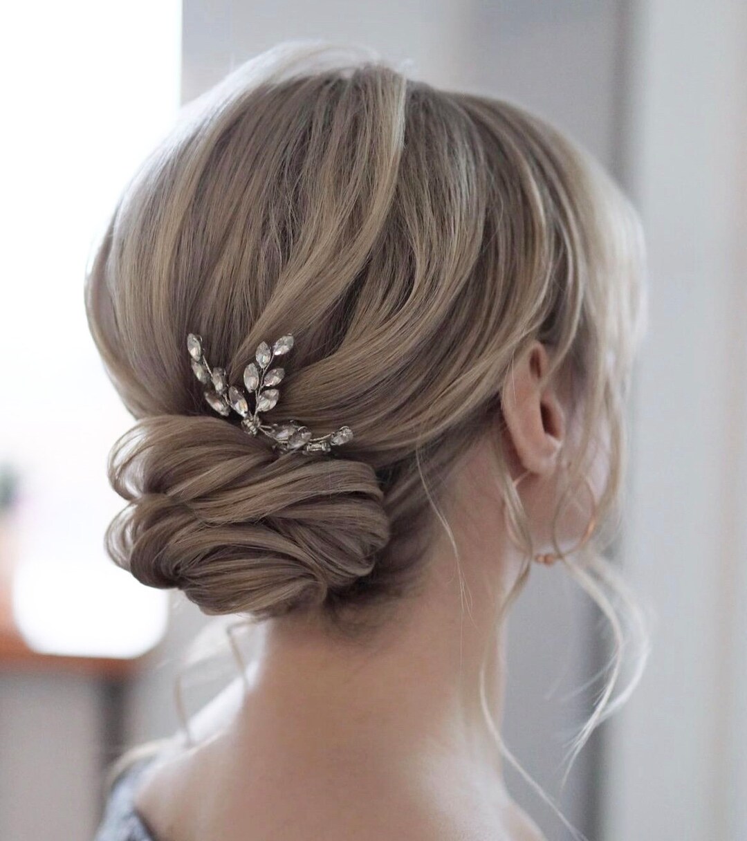 Bridal Hair Pins Crystal Wedding Head Piece Silver Wedding Hair