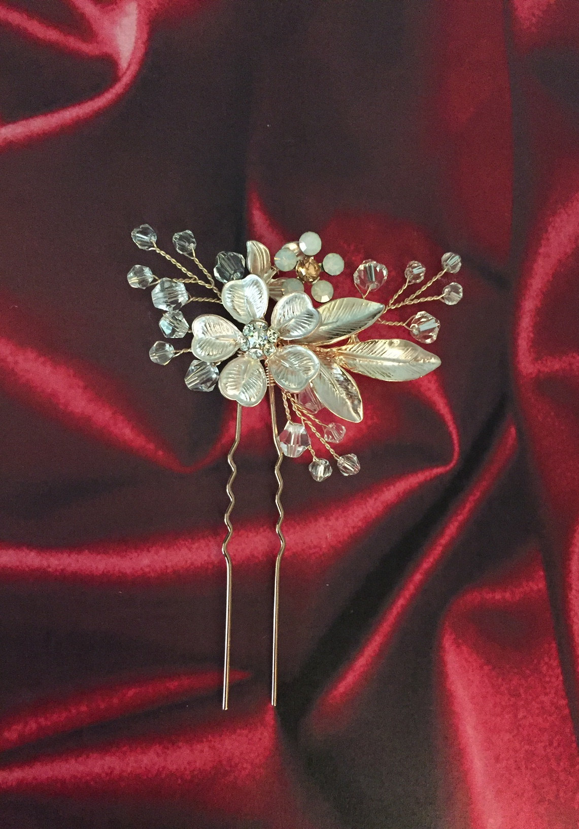 Bridal Hair Piece Rose Gold Bridal Hair Pins Wedding Hair Etsy