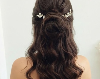 Pearl Bridal Hair Pins: Wedding Hair Piece, Set of 6