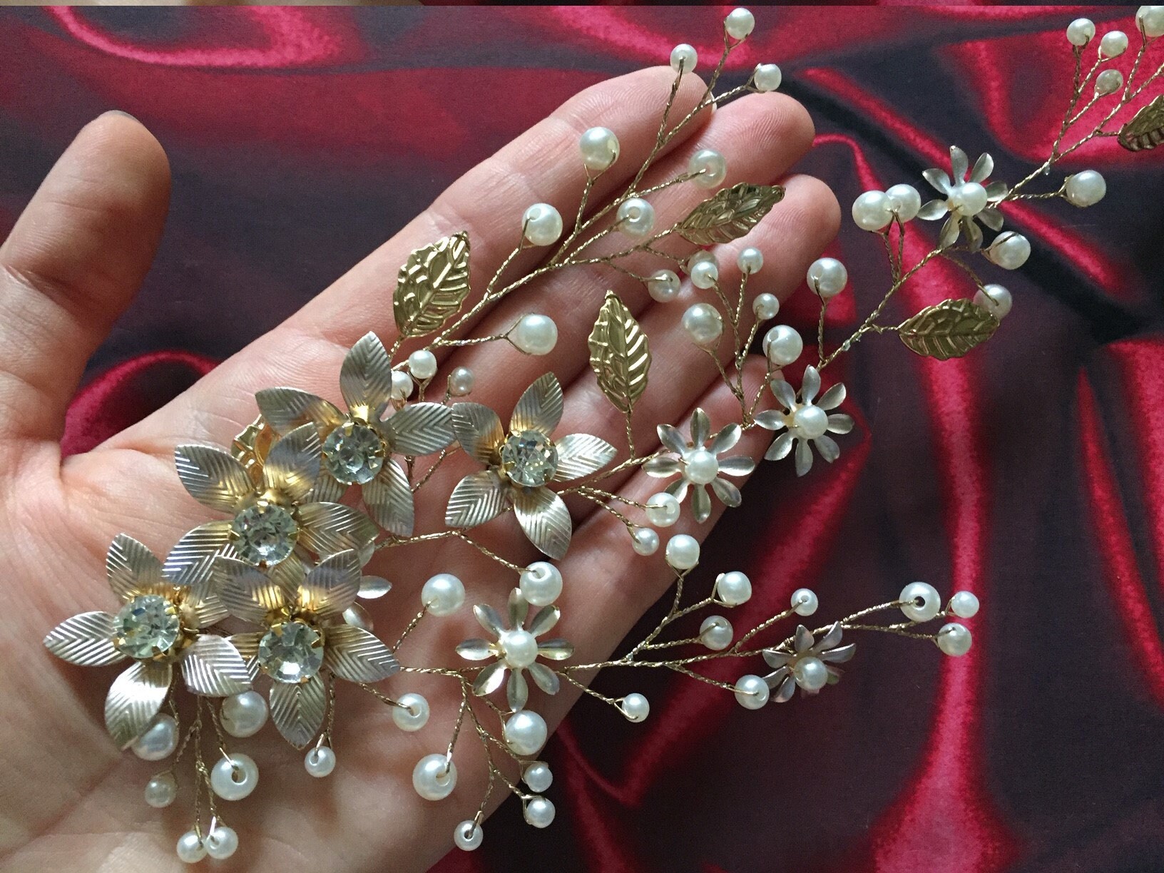 Bridal Hair Piece Gold Hair Vine Wedding Hair Vine Gold Bridal Etsy